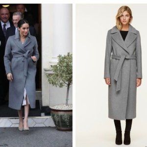 NWT Soia & Kyo Black Adelaida Long Wool Blend Maxi Coat L